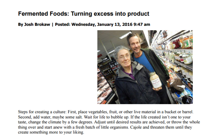 Fermented Foods: Turning Excess Into Product/Ithaca Times
